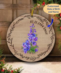 Customized Date of Birth and Name Birthday Gift Ornament UKHM280607